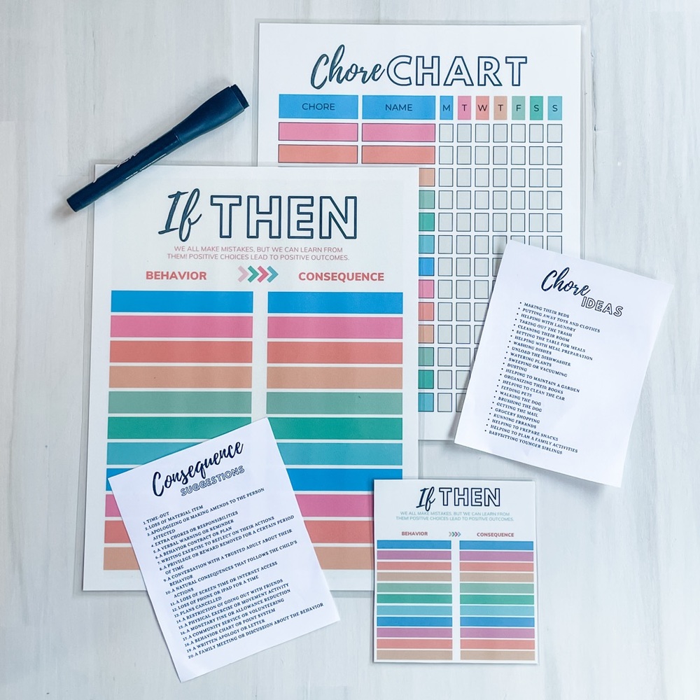 Chore Chart + Behavioral Chart + travel version & pen.